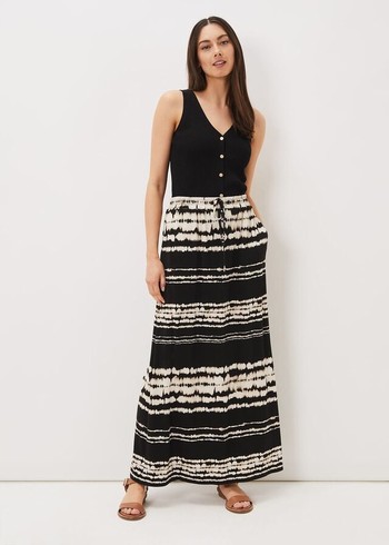 Phase Eight Ce Ce Tie Dye Skirts Black USA | 3956714-EV